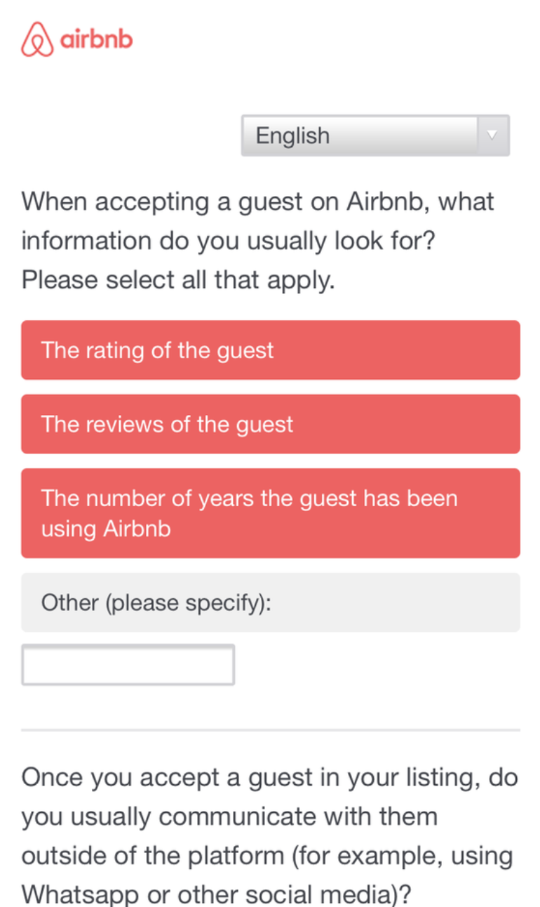 Airbnb ev sahiplerini bir ankete katılmaya teşvik ediyor; kaynak: Airbnb Toplum Merkezi