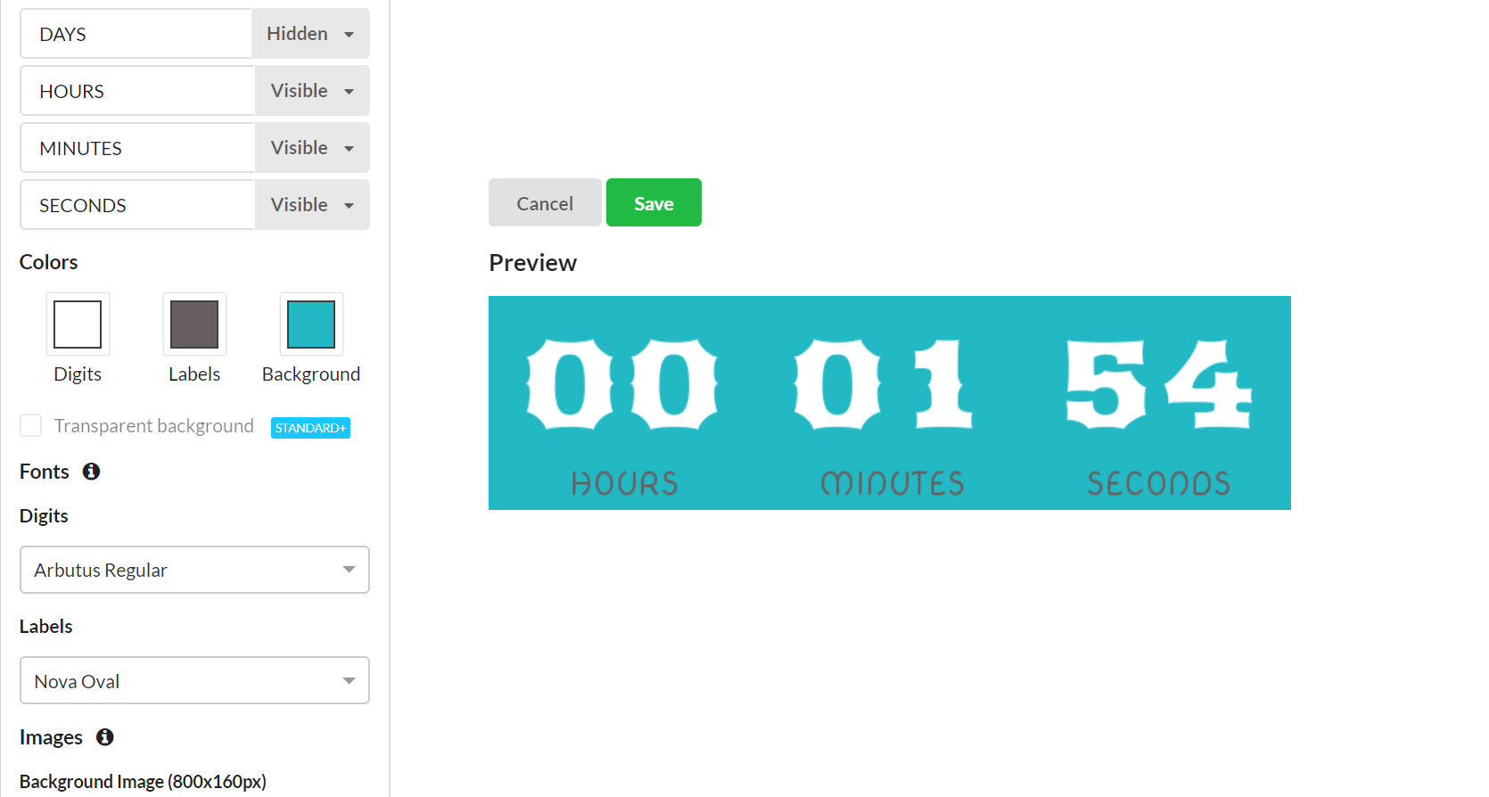 fonts for an email countdown timer 