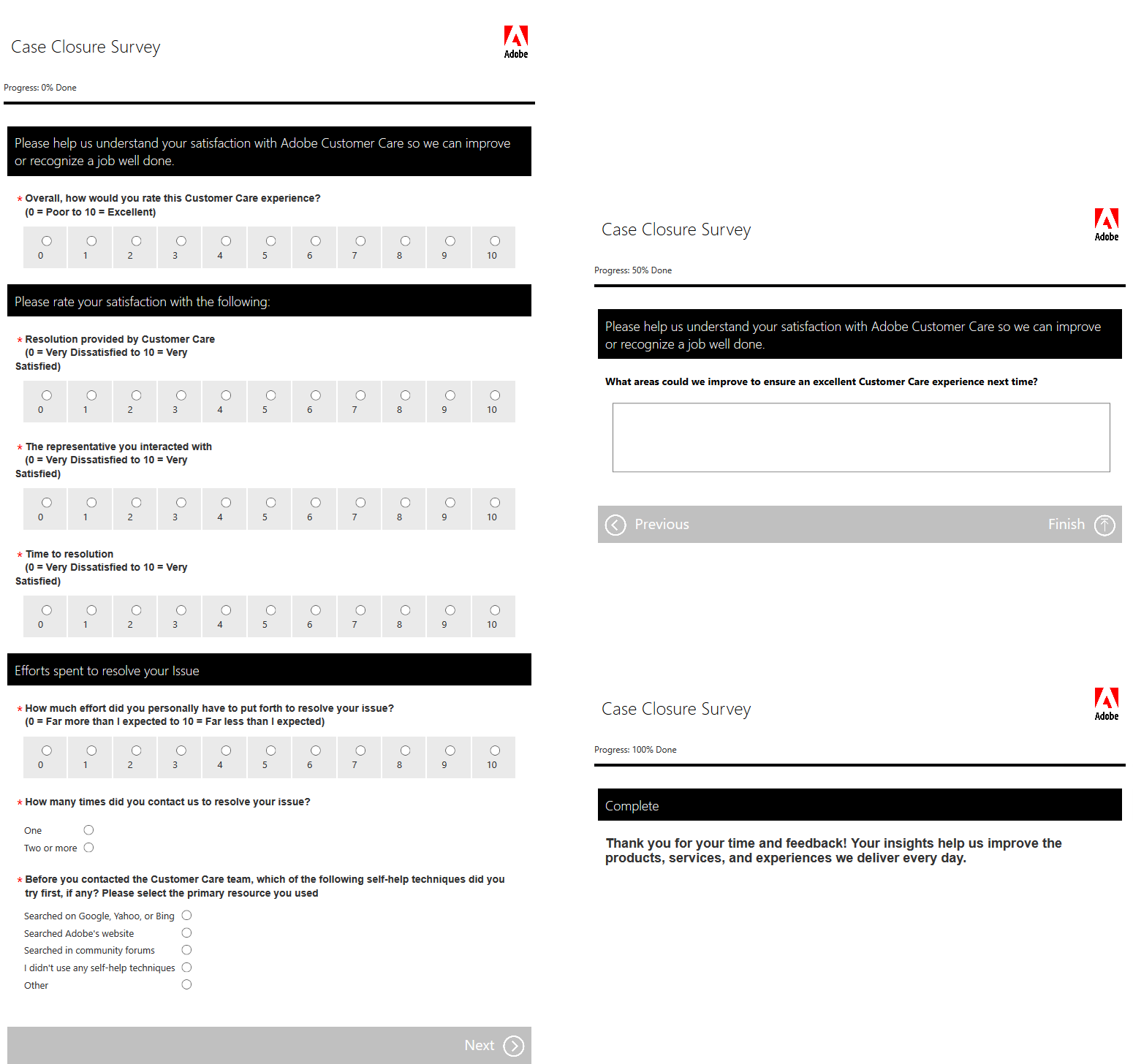 Encuestra de caso para la creación de valor de Adobe