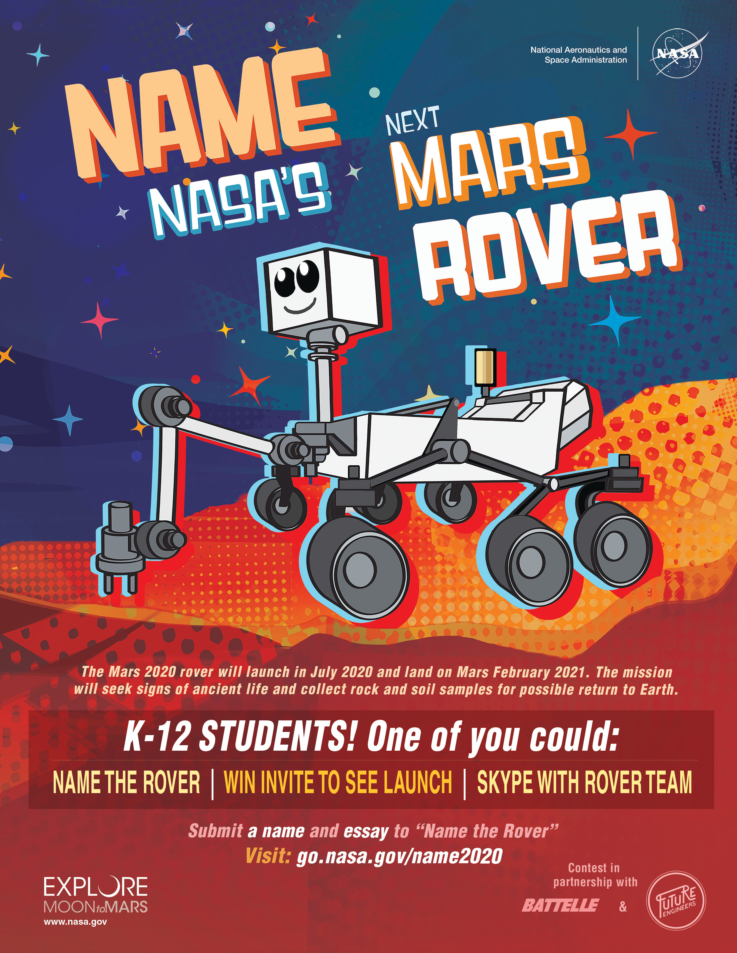 NASA tarafından yapılan Name The Rover duyurusu
