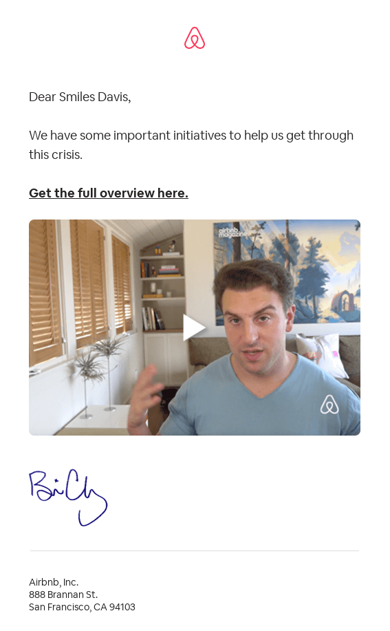 video announcements in email