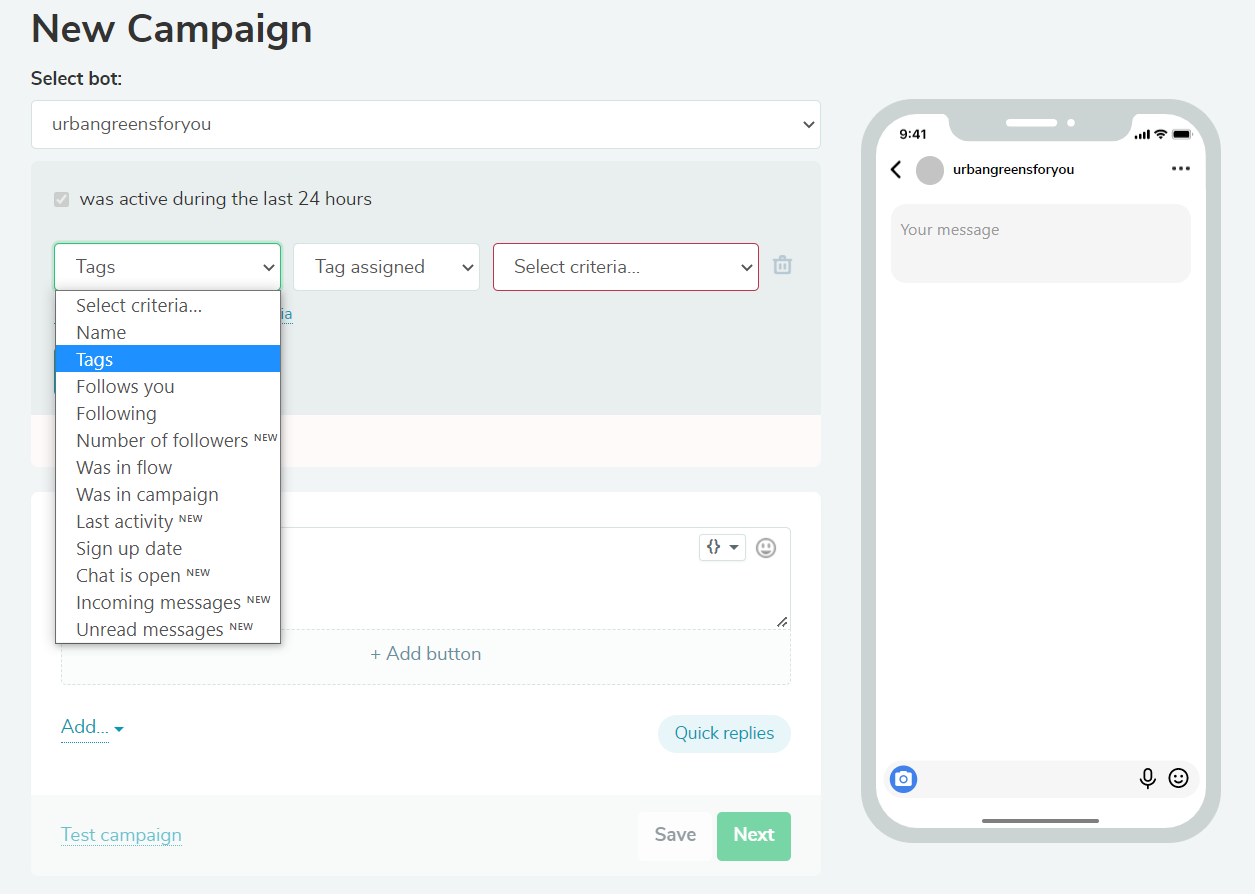 chatbot audience segmentation