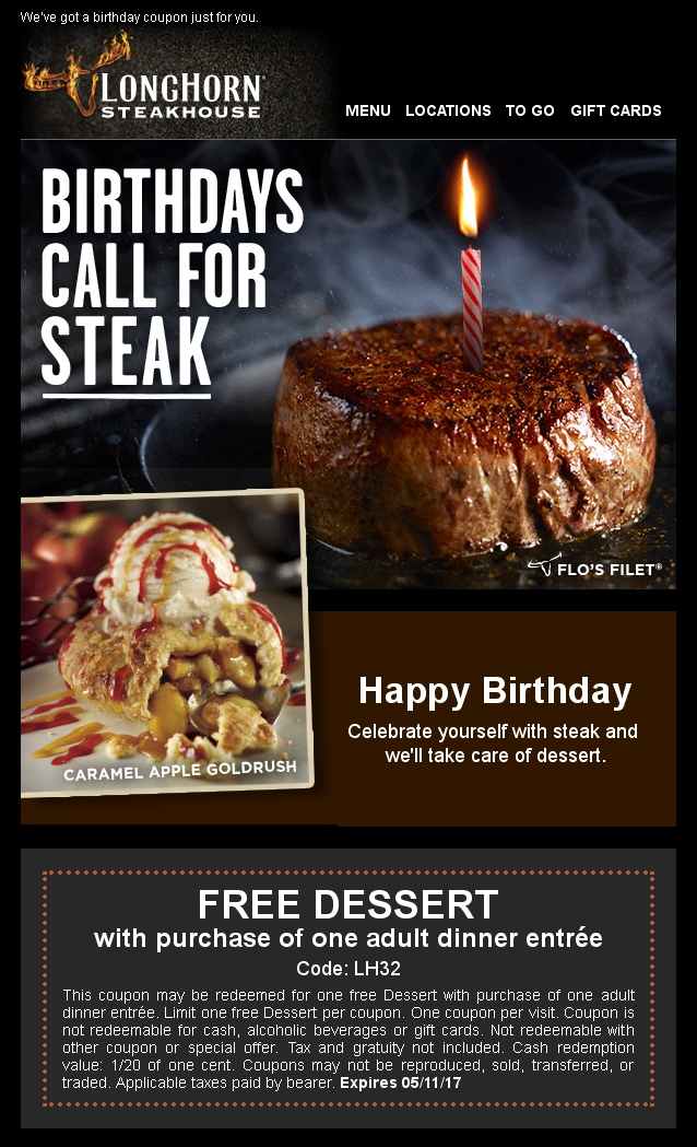 restaurant birthday email