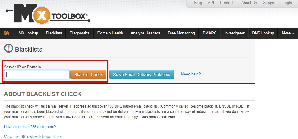 Check email перевод. Check IP Blacklist. Черный список сервера. Mxtoolbox.com. Ваш домен в черном списке.