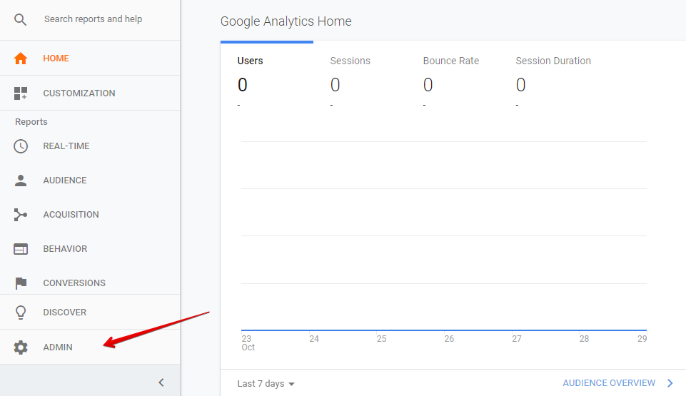 google analytics home page