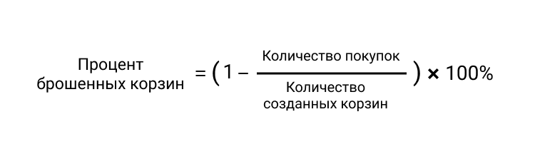 Формула расчета показателя оставленной корзины