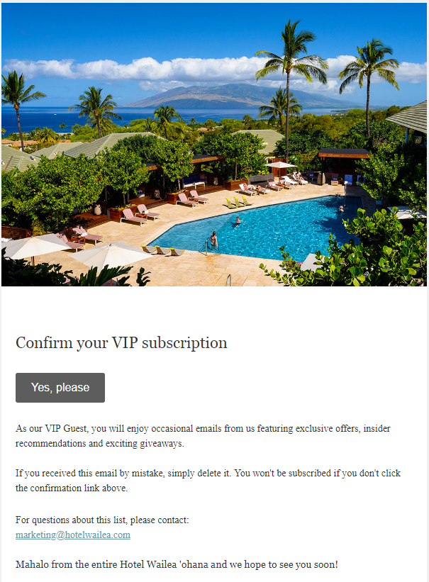 hotel confirmation email example