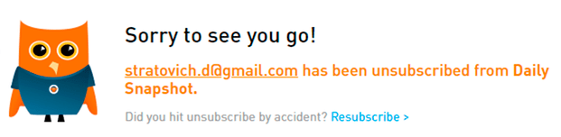 email unsubscribe confirmation