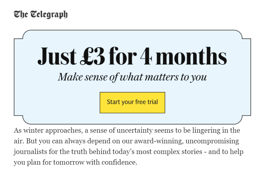 telegraph_upselling example