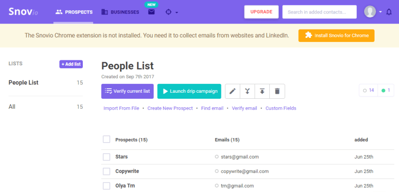 snovio email verifier interface