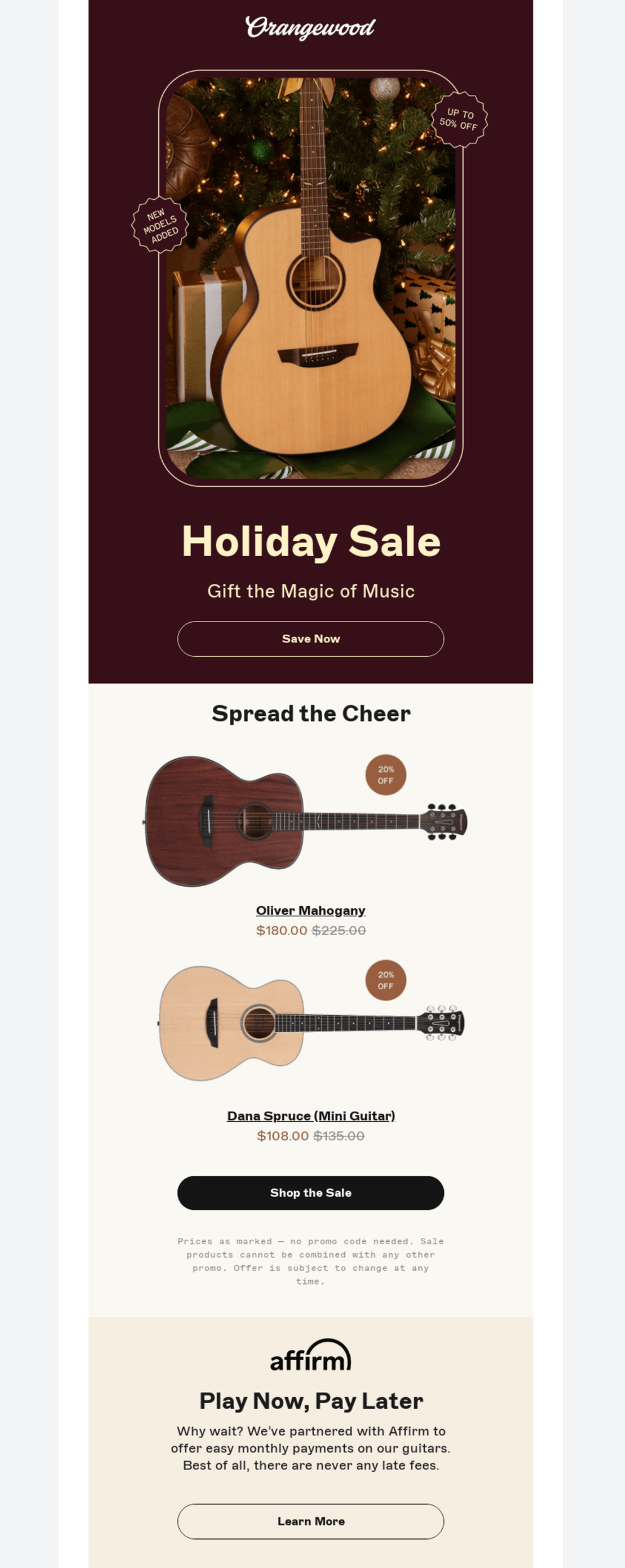 holiday email example