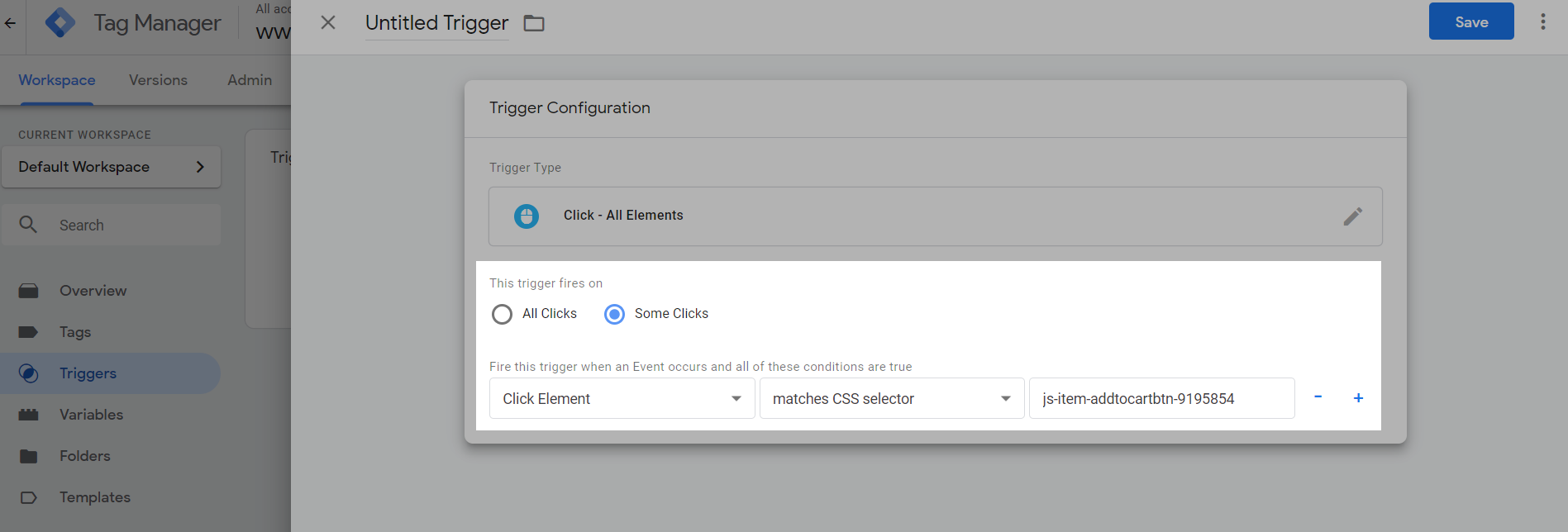 trigger in tag manager