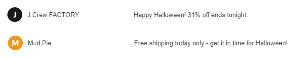 halloween email subject line