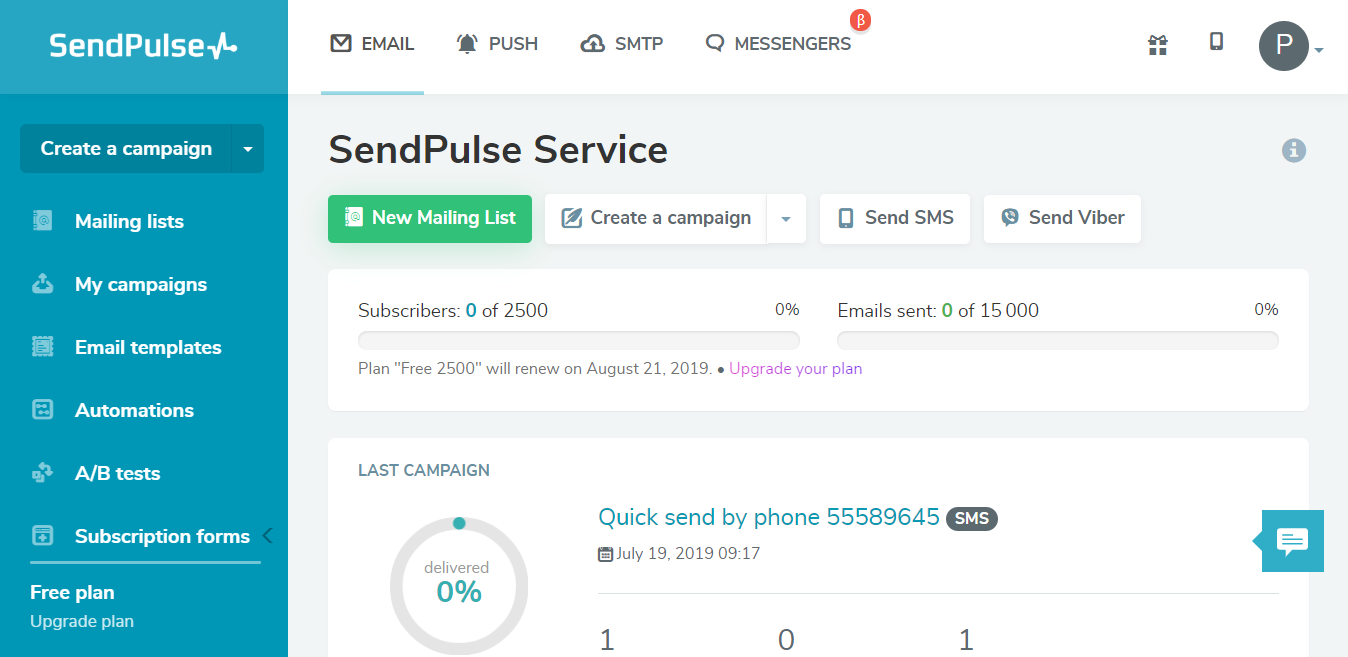 lead generation tools sendpulse