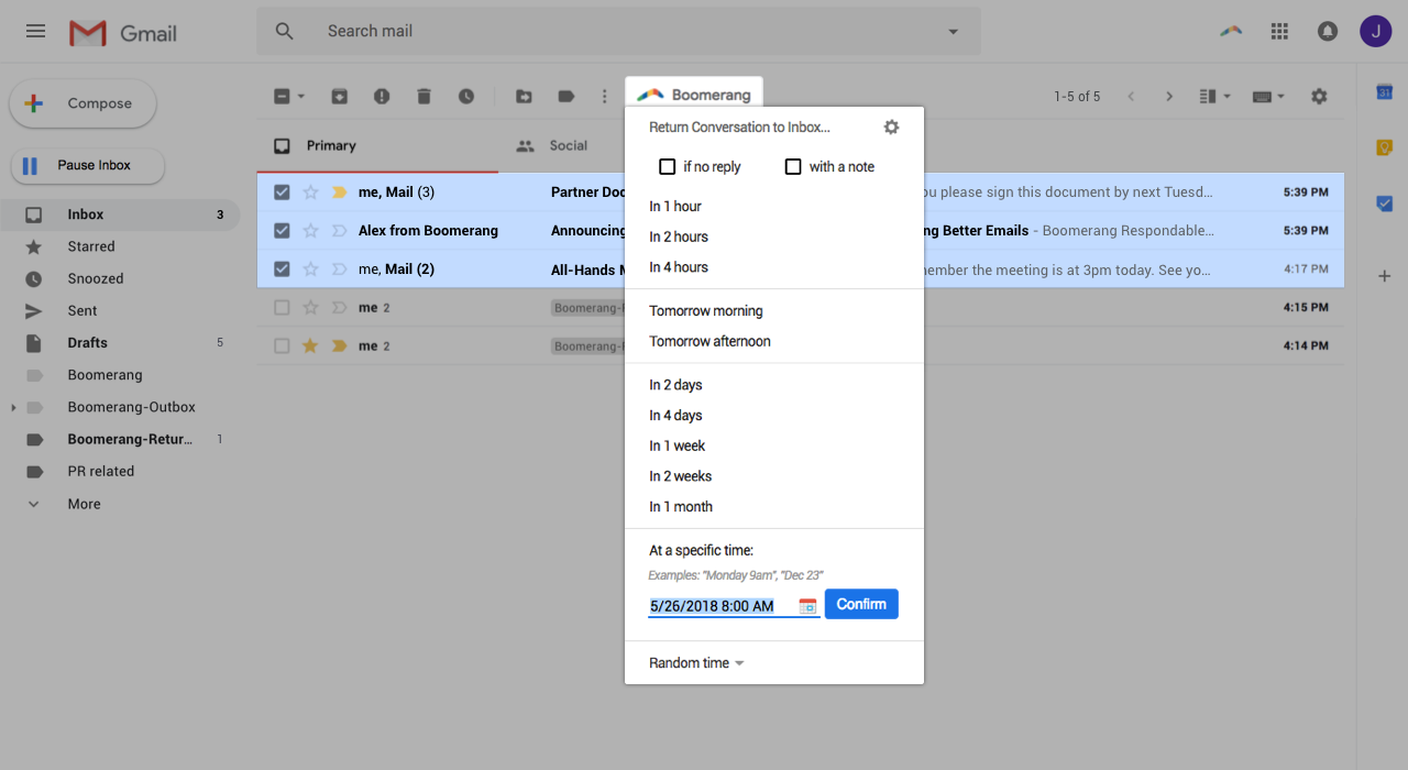 boomerang gmail extension