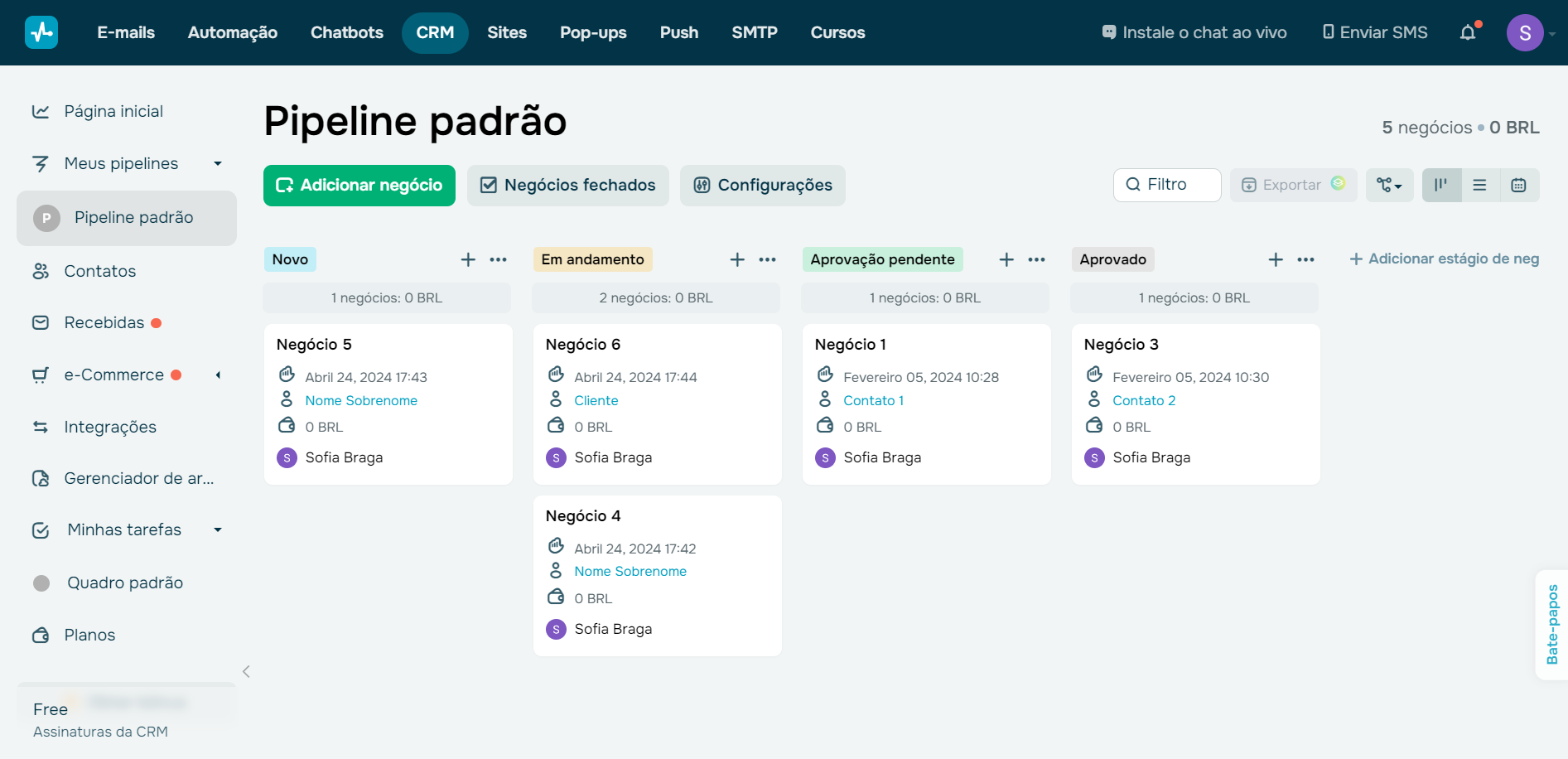 fidelizar-clientes-quadro-kanban-do-crm-da-sendpulse
