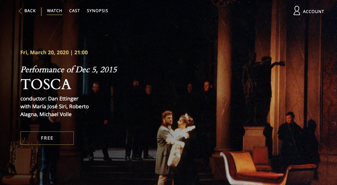 Бесплатная трансляция записей Венской оперы