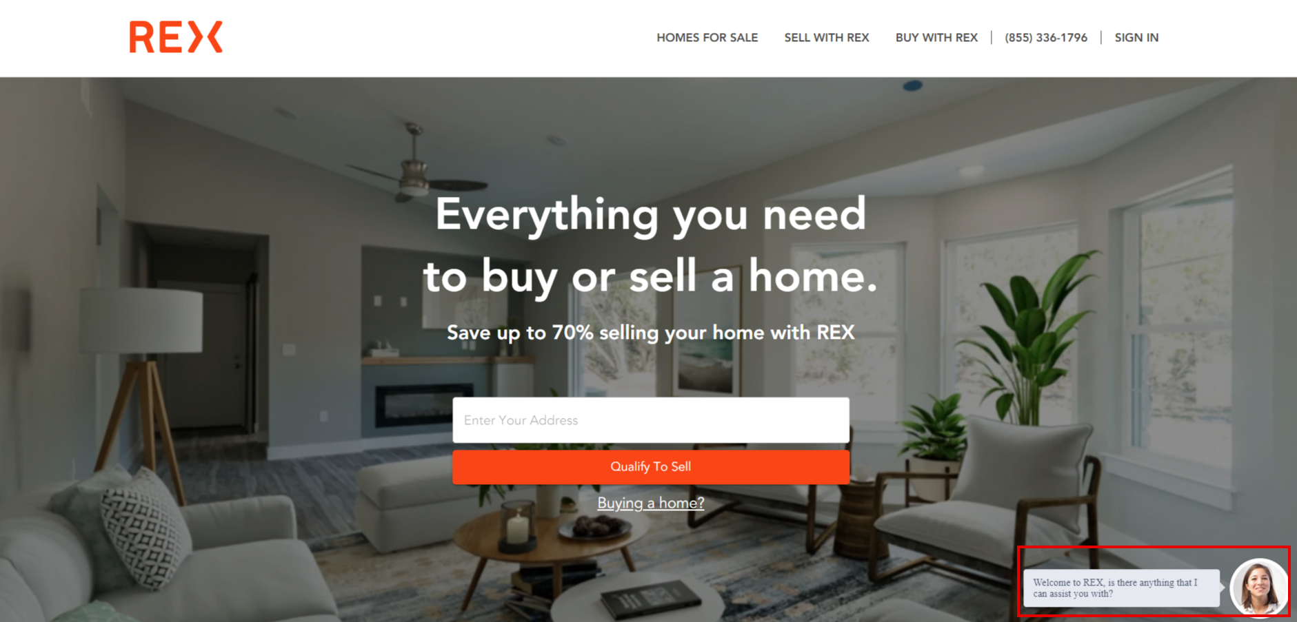 online chat on real estate landing page