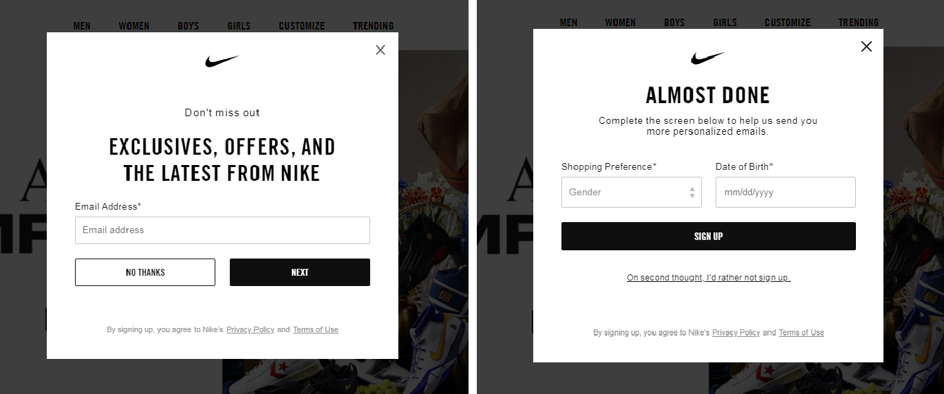 subscription form example