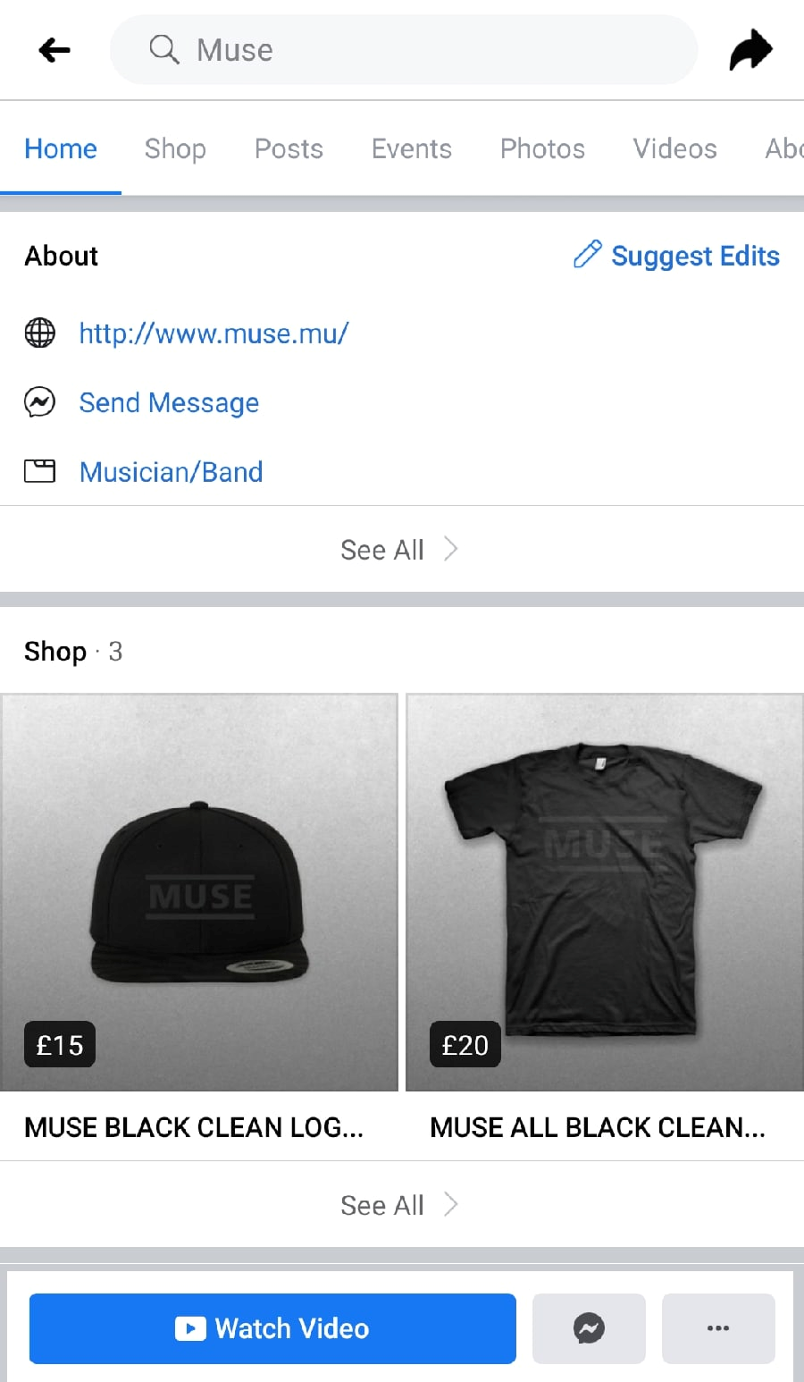 facebook shop example