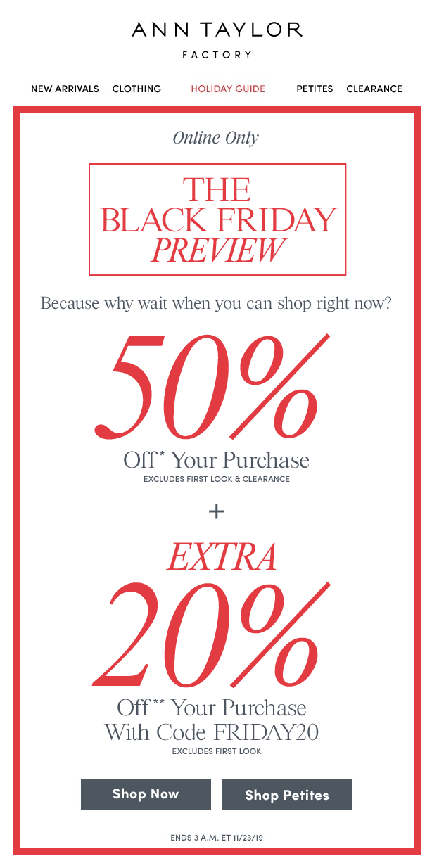 black friday email example