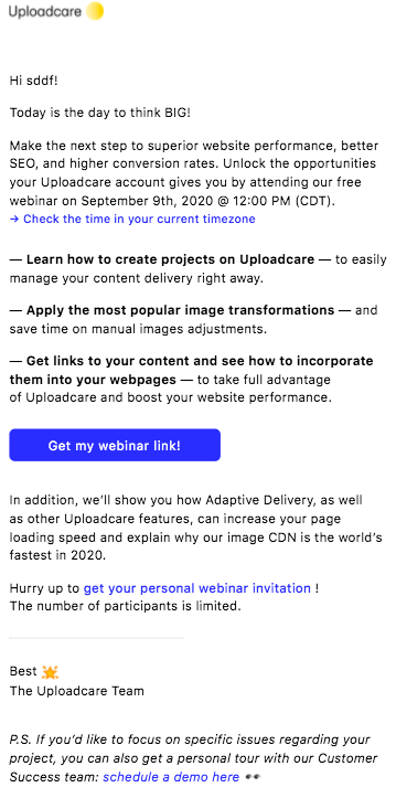 webinar email