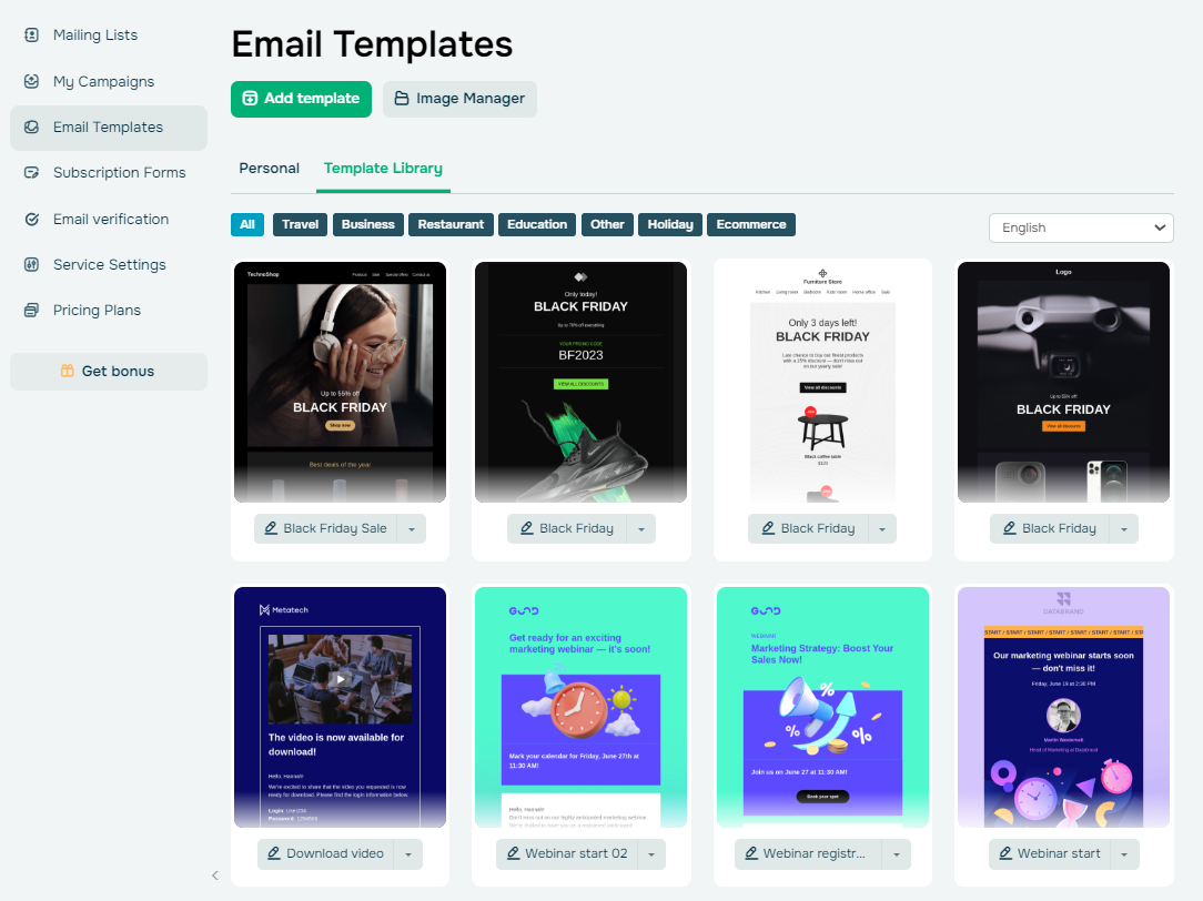 ready-made email template