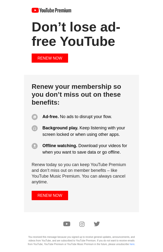 membership renewal email example