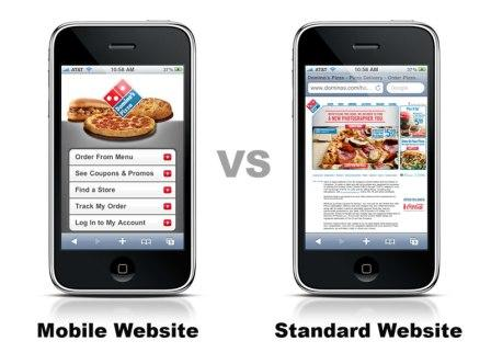 mobile vs standard website