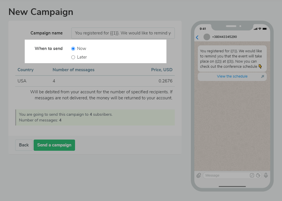 when to send whatsapp campaign