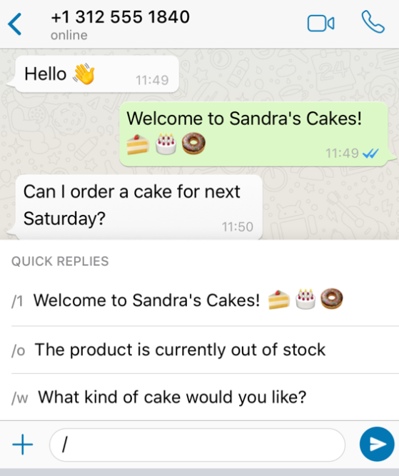 whatsapp quick replies