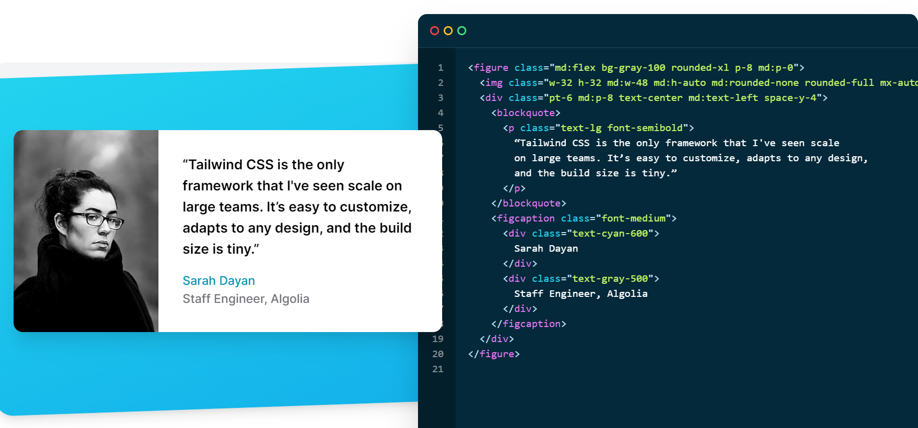 Tailwind CSS, müşterilerinden gelen gerçek referansları gösteriyor