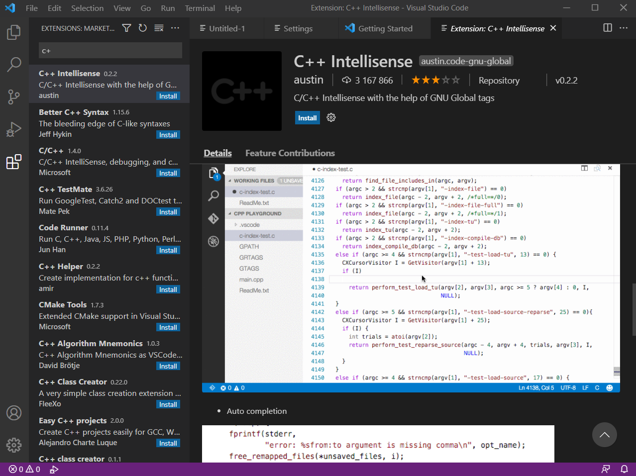 Интерфейс программы Visual Studio Code и примером, как выглядит код