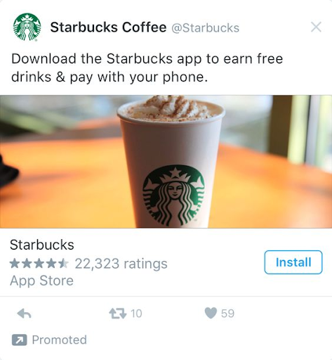 app ad from Starbucks