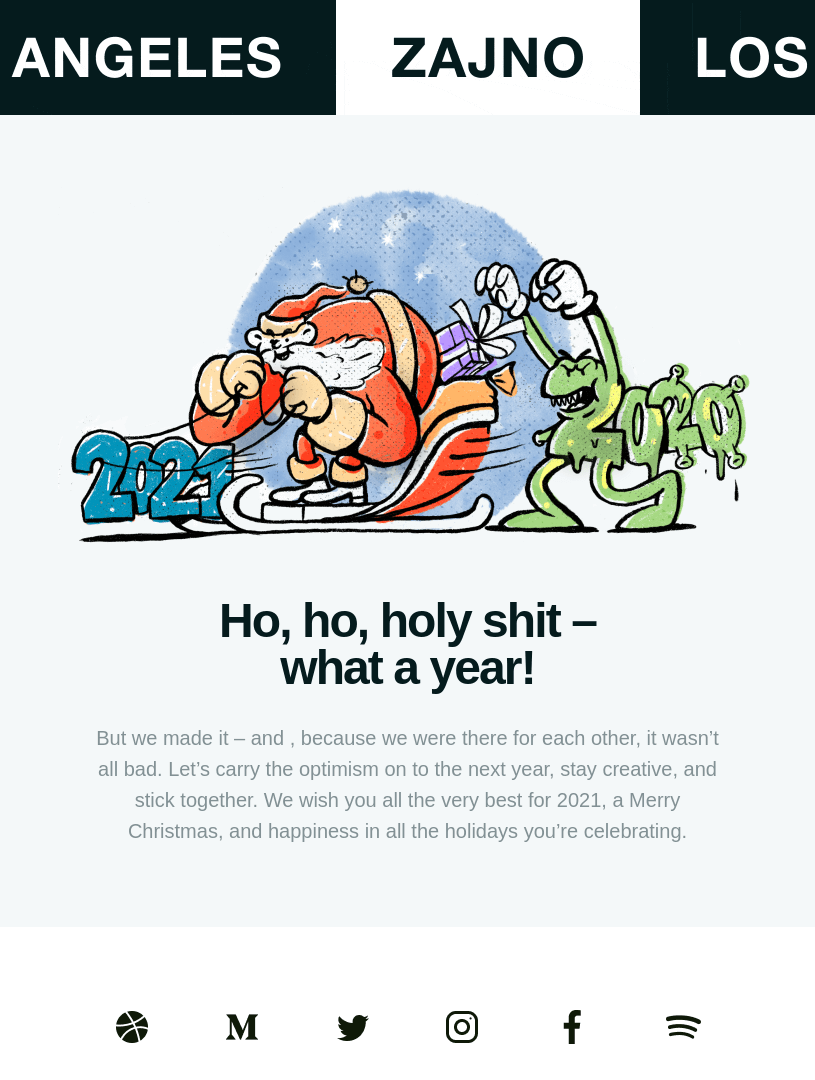 Um e-mail de Natal de Zajno com uma copy criativa; fonte: Really Good Emails