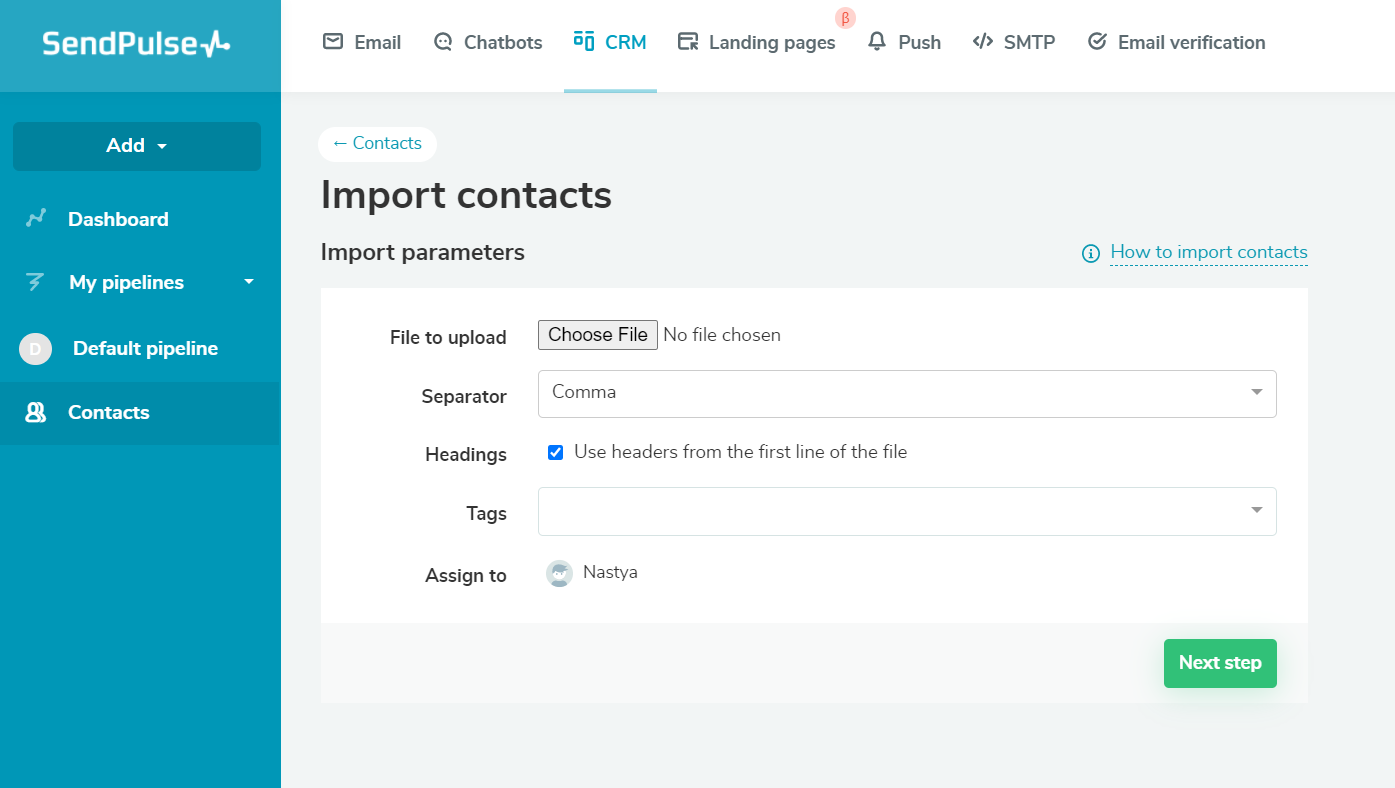 import a list of contacts