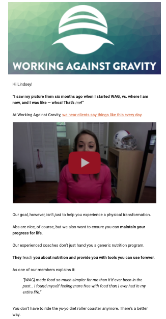 video in email