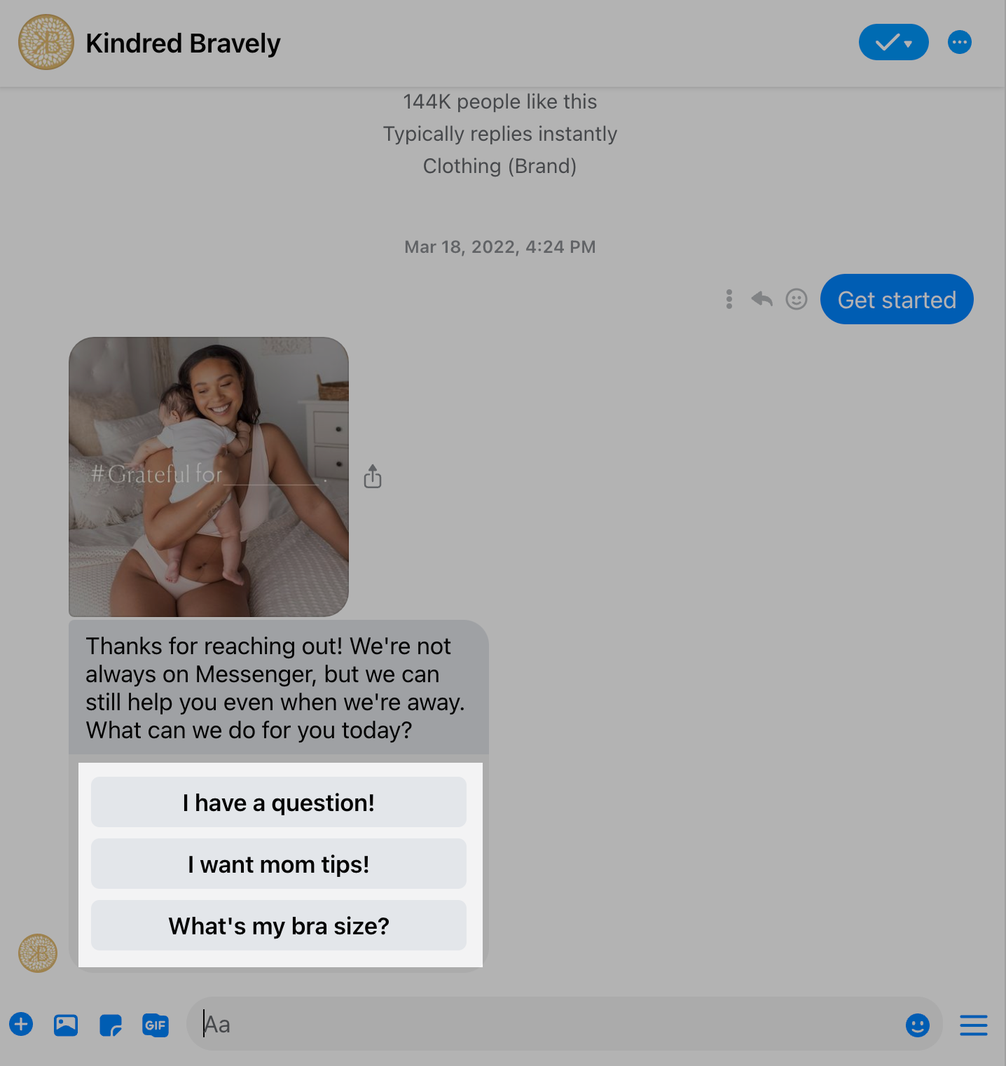 chatbot welcome message example