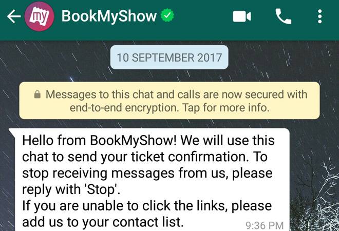 BookMyShow rezervasyon sürecini basitleştirmek için WhatsApp'ı kullanıyor; kaynak: Inc42