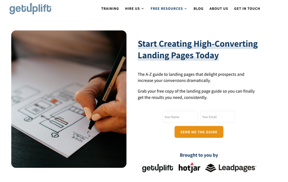 traditional landing page