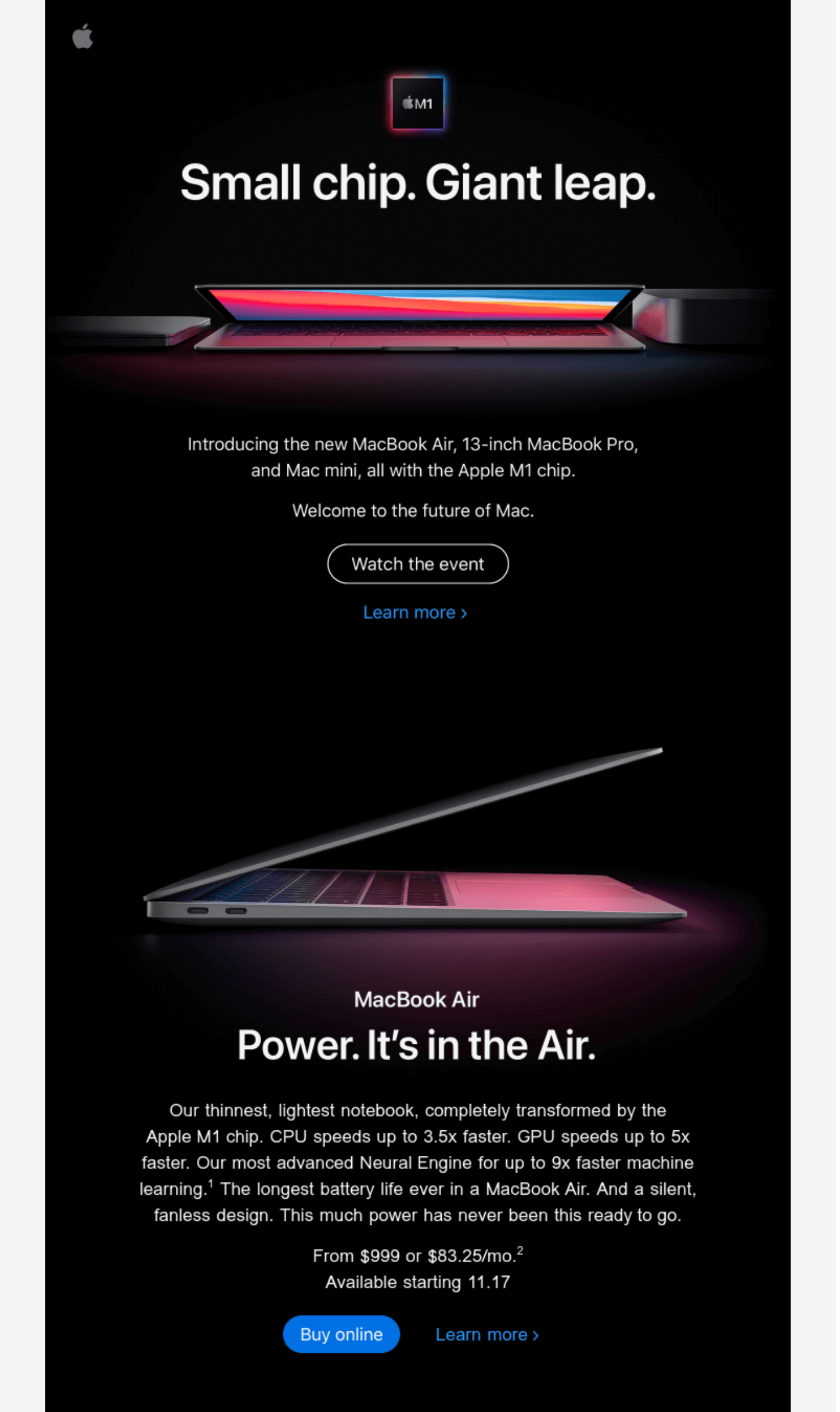 product launch email