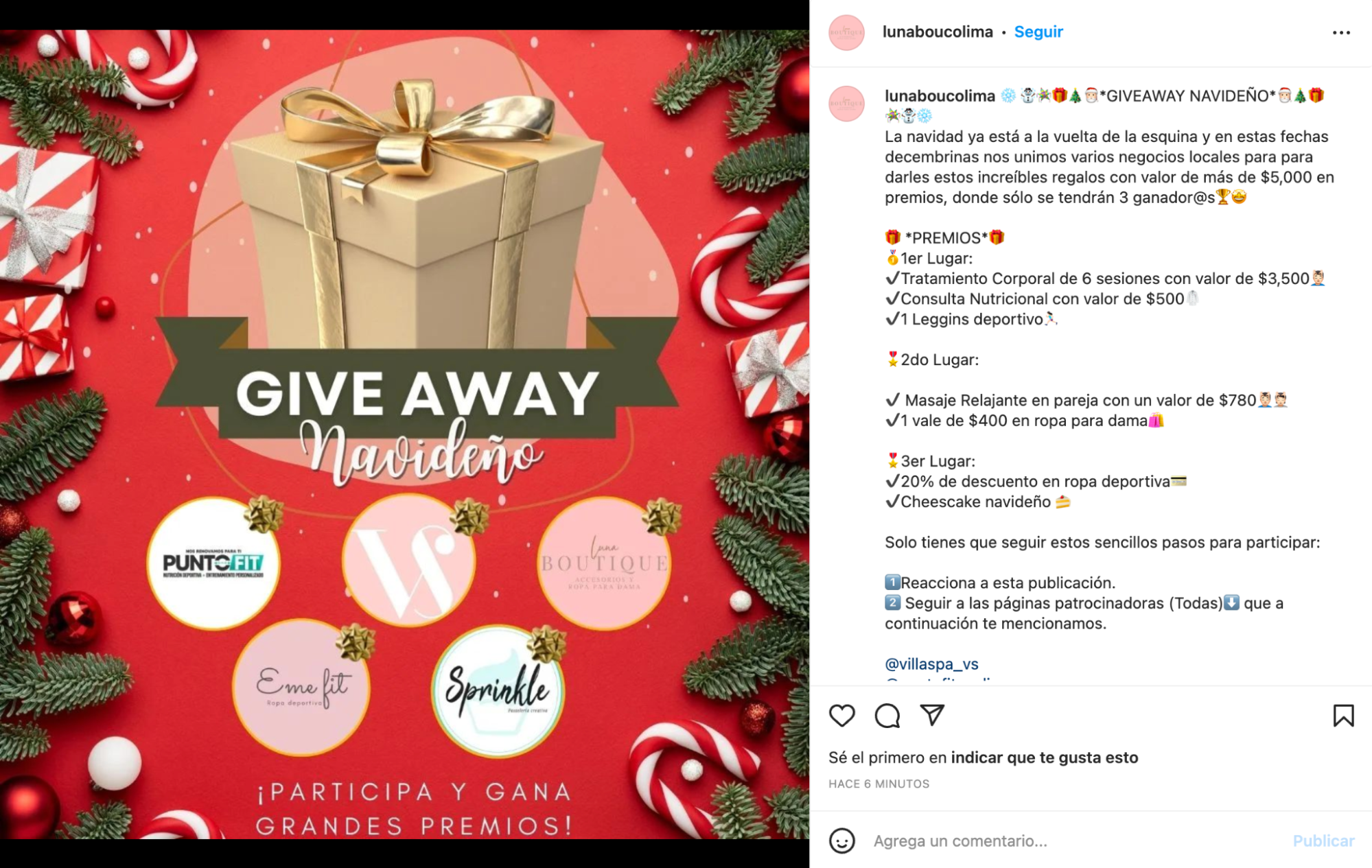 Un giveaway es una gran herramienta para tu marketing navideño