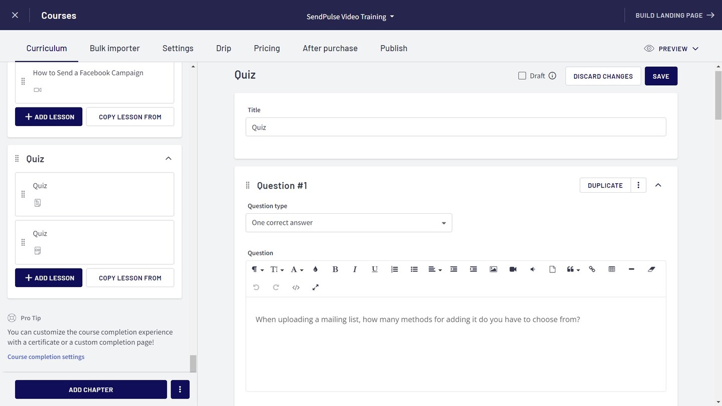 Creating quizzes Creating quizzes