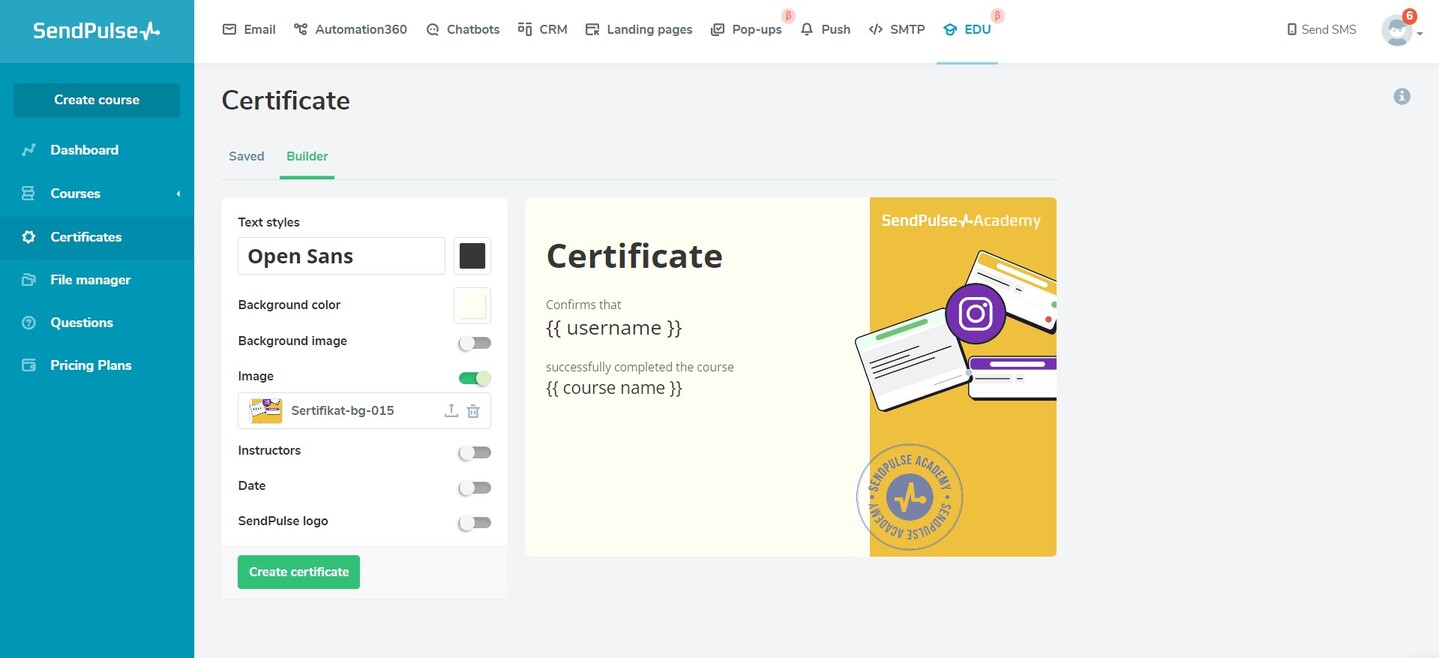 certificate builder certificate builder