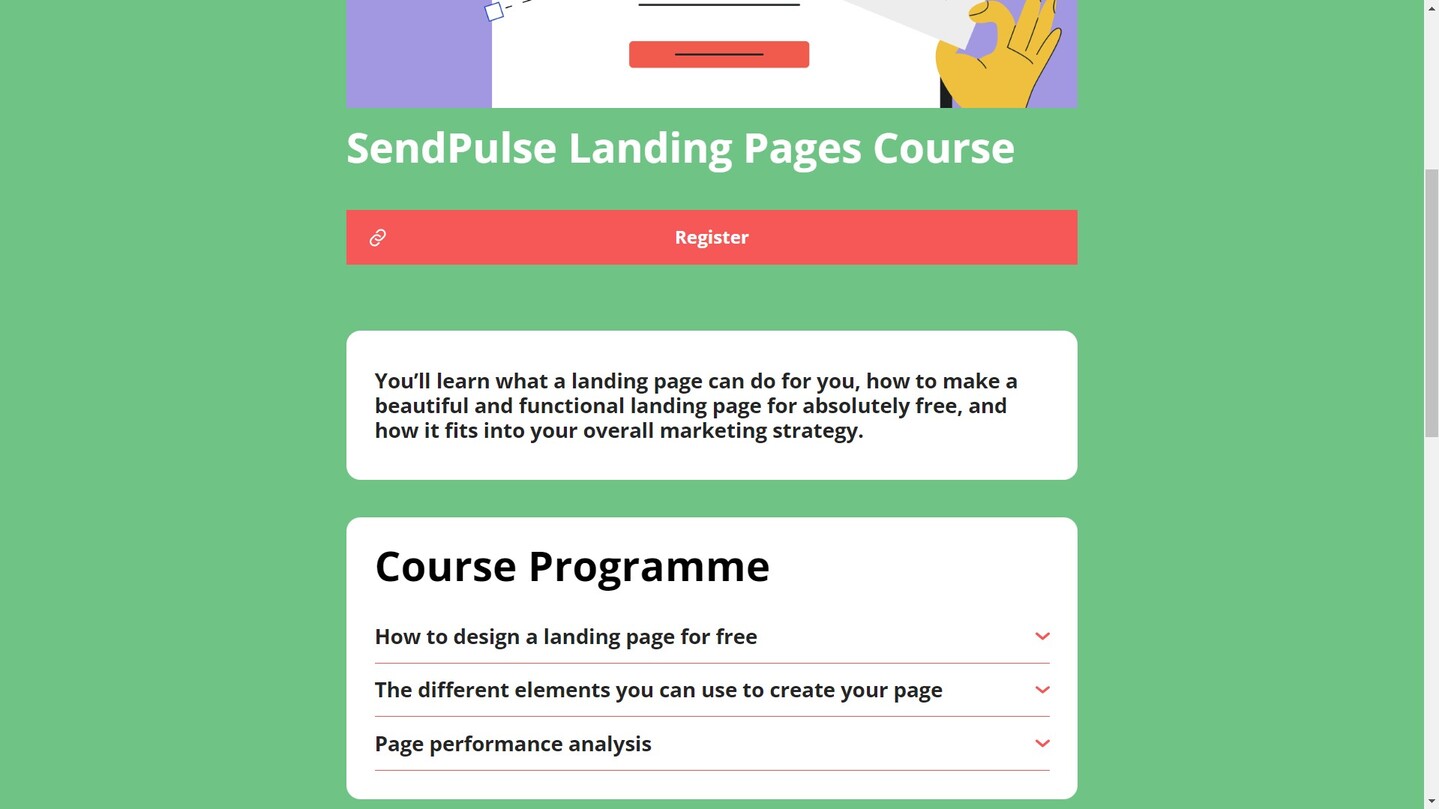 course landing page course landing page