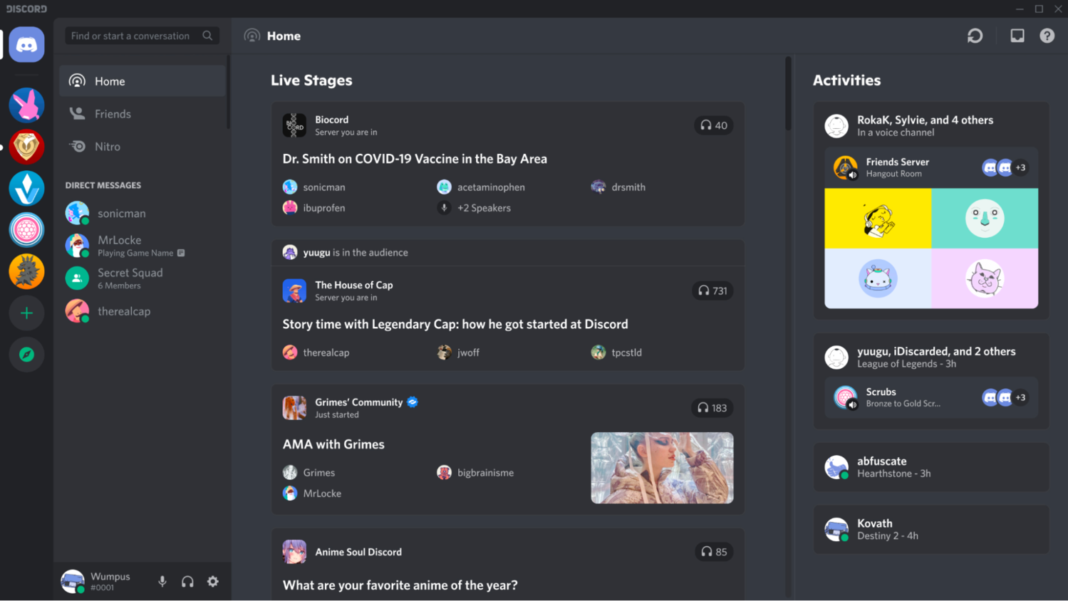 Discord interface; source: Yahoo 