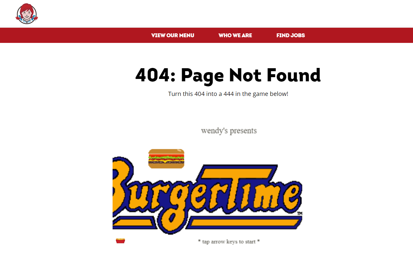 404 error page