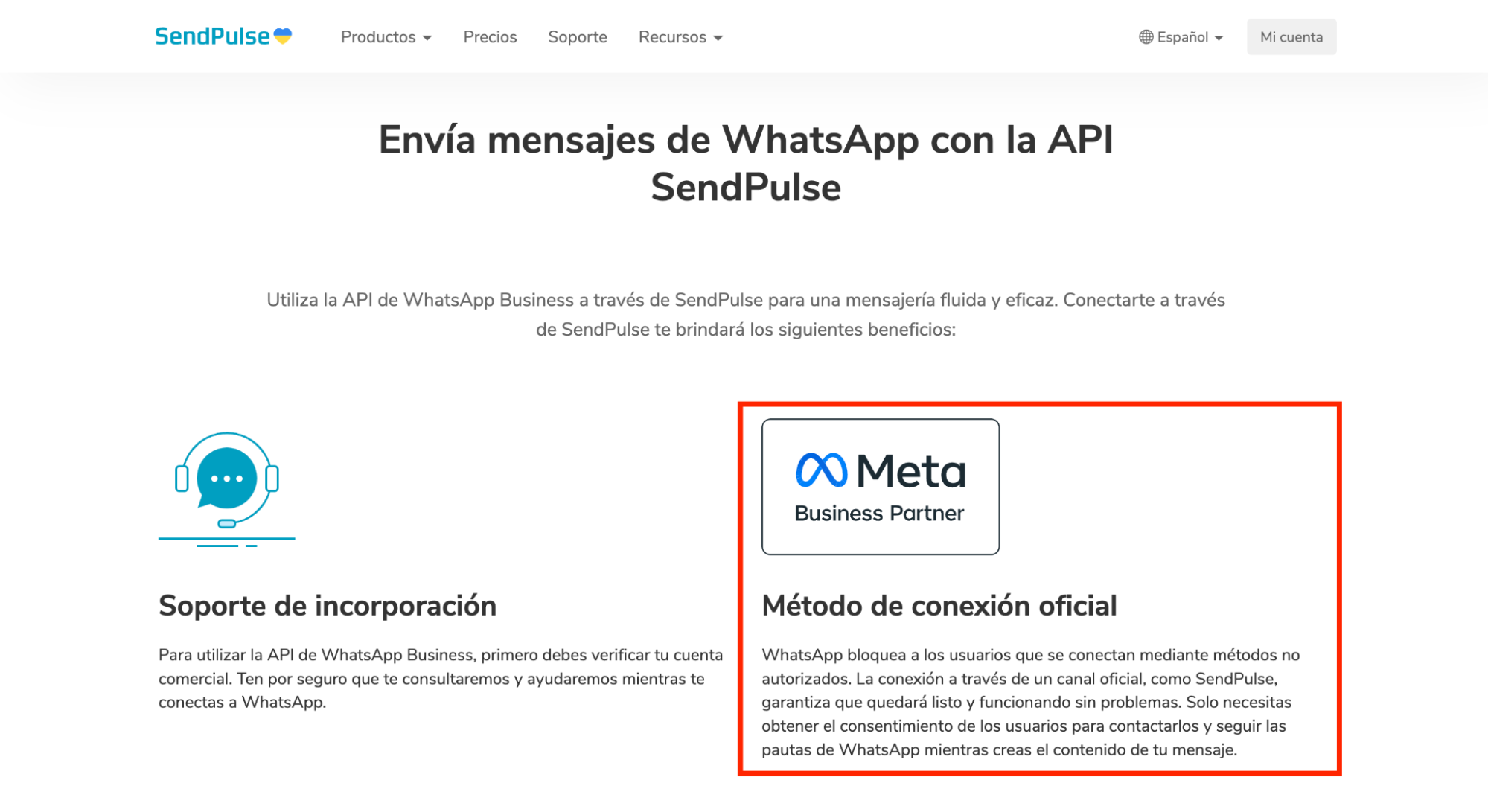 SendPulse te ofrece una API de WhatsApp oficial a través de su certificado de Meta