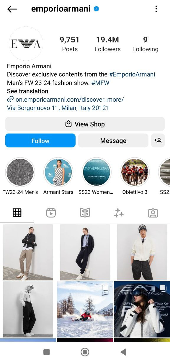 Instagram shop