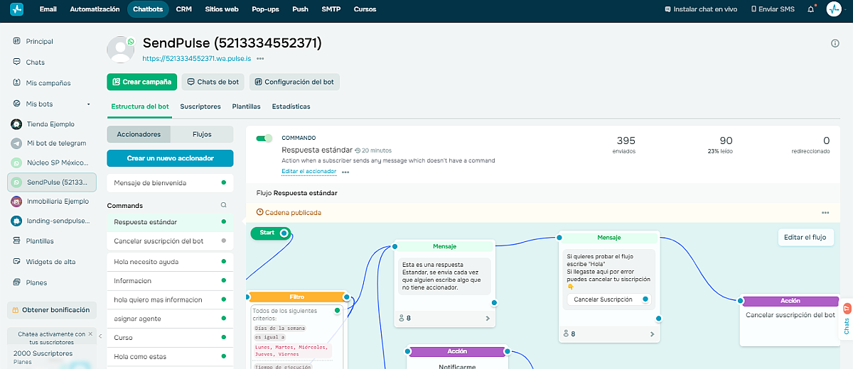 La WhatsApp Business API permite conectar tu chatbot de SendPulse
